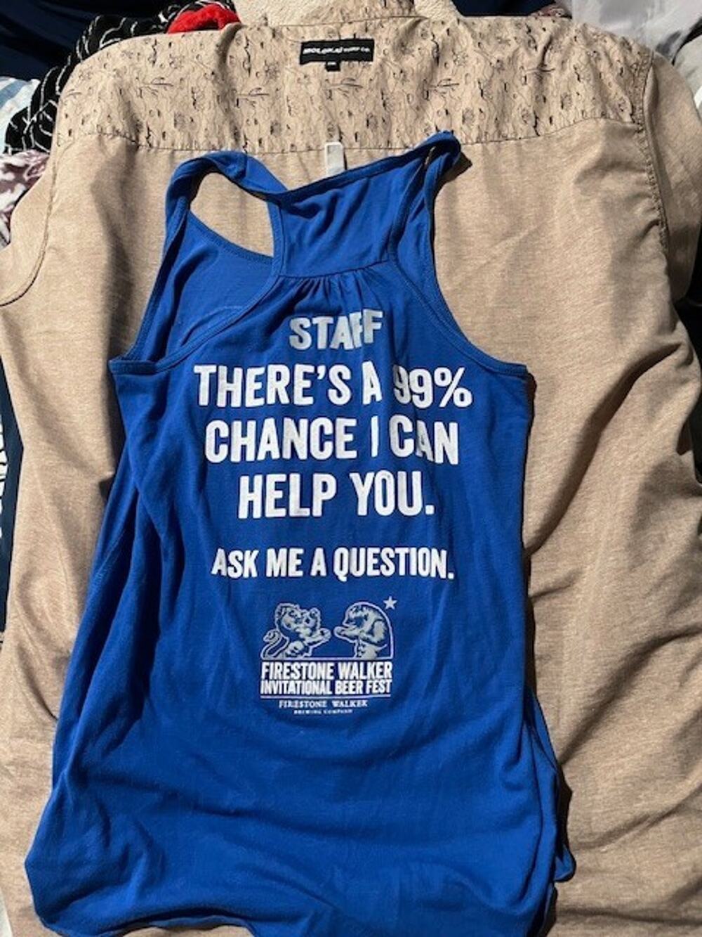 FIRESTONE WALKER INVITATIONAL BEER FEST (ask me a question) WOMENST TOP size L